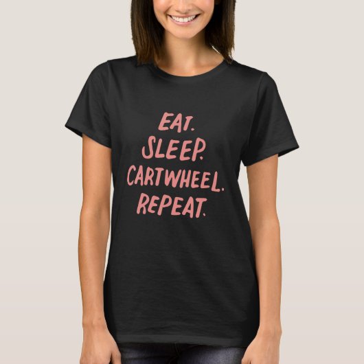 女子体操：寝る・食べる・側転・繰り返す Ac Tシャツ (正面)