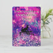 女子体操 誕生日パーティー キラキラ 招待状 (スタンド正面)