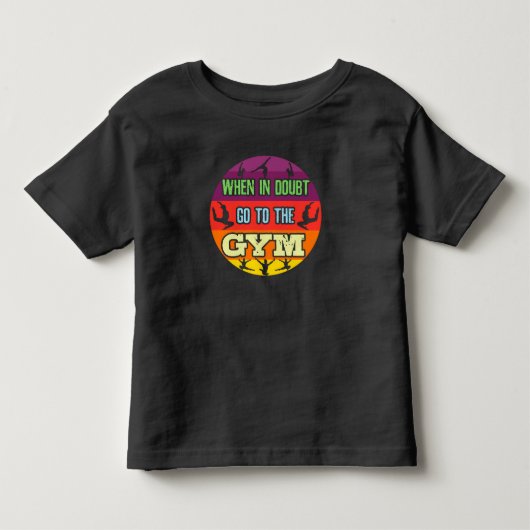 女子体操：迷ったらジムへ トドラーTシャツ (正面)