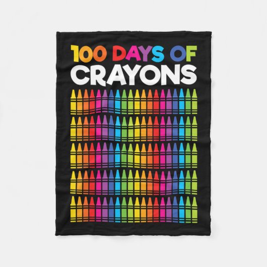 女子児童のためのクレヨンの日100th Day Of School フリースブランケット (正面)