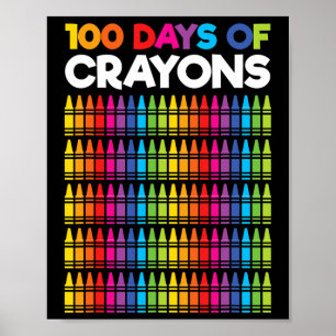 女子児童のためのクレヨンの日100th Day Of School ポスター