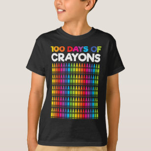女子児童のためのクレヨンの日100th Day Of School Tシャツ