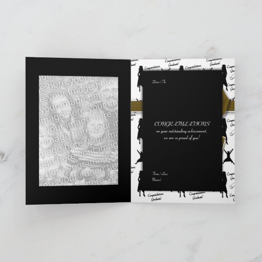 女子写真入り卒業おめでとう カード (内部)