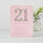 女子写真第21回ピンクフローラ誕生パーティー 招待状 (スタンド正面)