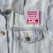女子国際的の日が3月8日ボタン 缶バッジ (インサイチュ)