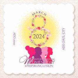 女子国際的の日3月8日インスパイア含容 ペーパーコースター