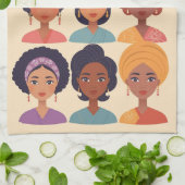 女子国際的デイお祝い3月8日 キッチンタオル (折り畳み)