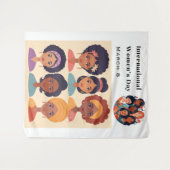 女子国際的デイお祝い3月8日 タペストリー (正面(横))