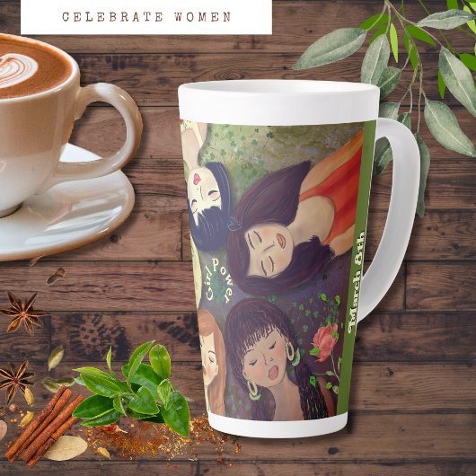 女子国際的デイウーマンポートレート カフェラテマグ