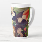 女子国際的デイウーマンポートレート カフェラテマグ (右アングル)