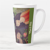 女子国際的デイウーマンポートレート カフェラテマグ (右)