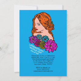 女子国際的デイオーバーンヘアレディパーティー 招待状