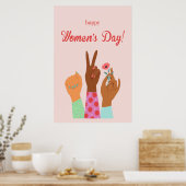女子国際的デイカードお祝い ポスター (キッチン)
