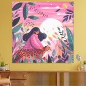 女子国際的デイヒョウ キャンバスプリント (インサイチュ (リビング))