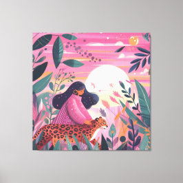 女子国際的デイヒョウ キャンバスプリント