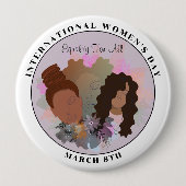 女子国際的日平等 缶バッジ (正面)