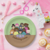 女子国際的日紙プレート ペーパープレート (パーティー)