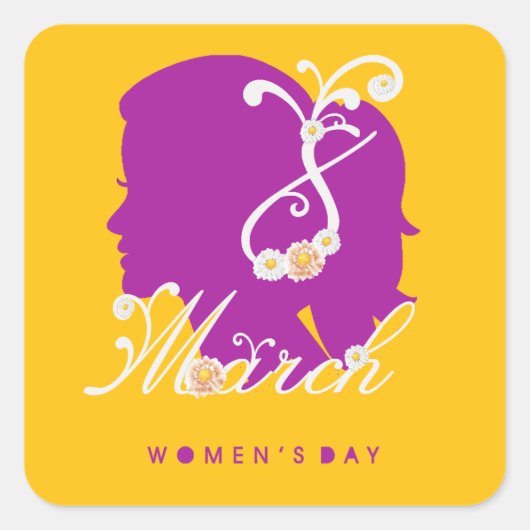 女子国際的日2025年3月8日 スクエアシール (正面)