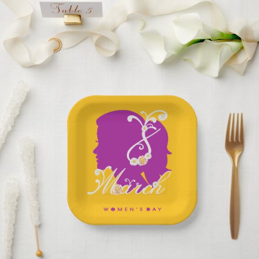 女子国際的日2025年3月8日 ペーパープレート (ウェディング)