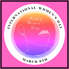 女子国際的日3月8日カラフル 缶バッジ