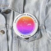 女子国際的日3月8日カラフル 缶バッジ (インサイチュ)