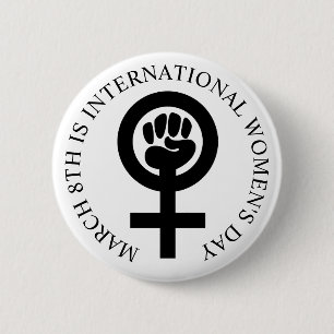 女子国際的日3月8日ボタン 缶バッジ