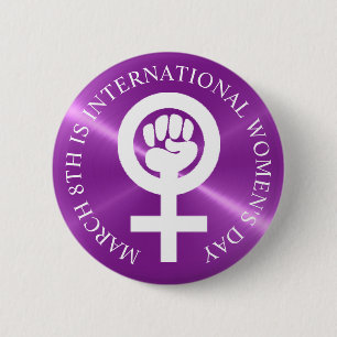 女子国際的日3月8日ボタン 缶バッジ