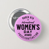 女子国際的日3月8日国際交流課 缶バッジ (正面&裏面)