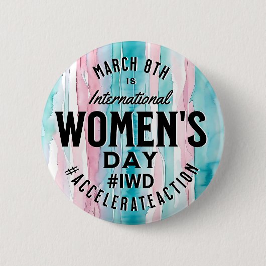 女子国際的日3月8日国際交流課 缶バッジ (正面)