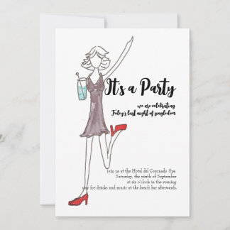 女子夜の外出のお誘い 招待状