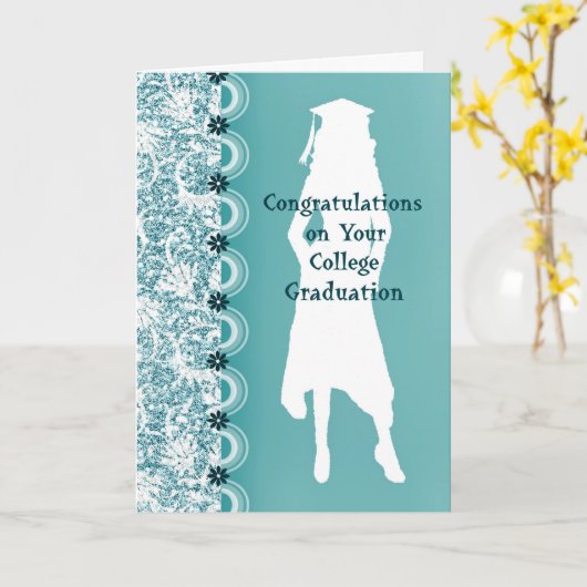 女子大卒卒業カード カード (黄色い花)