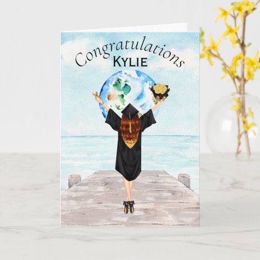 女子大卒祝い カード (黄色い花)