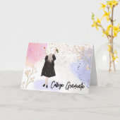 女子大学卒業 カード (黄色い花)