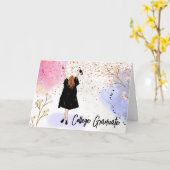 女子大学卒業 カード (黄色い花)