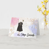 女子大学卒業 カード (黄色い花)