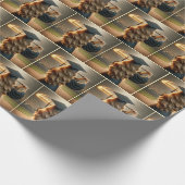 女子大生が野球の熱気を振るこうもり ラッピングペーパー (角)