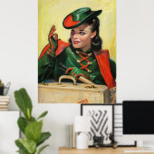 女子大生ピンアップ ポスター (ホームオフィス)