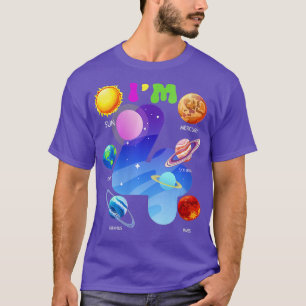 女子太陽の系惑星かわいい4歳4歳B Tシャツ