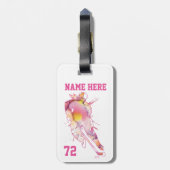 女子女子女子ホッパーソナライズされたケー選手水彩 ラゲッジタグ (裏面縦)