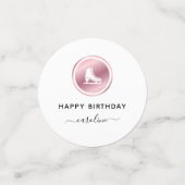 女子姿スケートで滑る誕生日バラ金ゴールドアイススケート コンフェッティ (スモール正面)