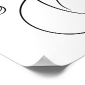 「女子姿白黒線画 ポスター (角)