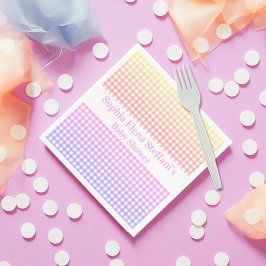 女子子供の誕生日ベビーシャワーパステルジンガム スタンダードカクテルナプキン