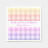 女子子供の誕生日ベビーシャワーパステルジンガム スタンダードカクテルナプキン (正面)