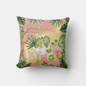 女子子供部屋用ピンクディノマイトピロー クッション (正面)