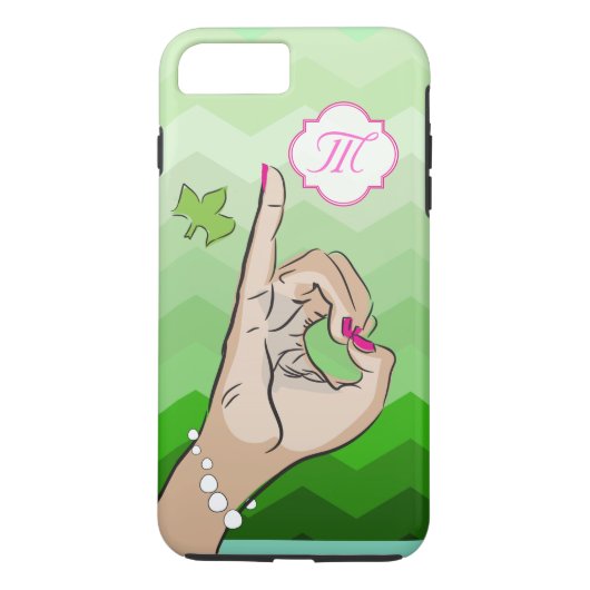 女子学生クラブの生命ピンクおよび緑 Case-Mate iPhoneケース (裏面)