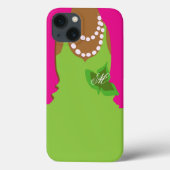 女子学生クラブの生命ピンクの緑のモノグラム Case-Mate iPhoneケース (裏面)