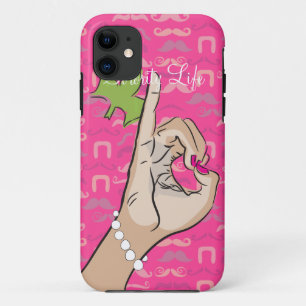 女子学生クラブの生命ピンクのstacheのiPhoneの場合 iPhone 11 ケース