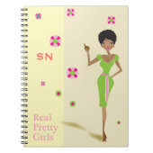 女子学生クラブの螺線形のノート ノートブック (正面)