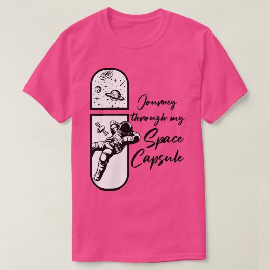 女子宇宙カプセルサイエンスファン銀河系宇宙飛行士 Tシャツ (デザイン正面)