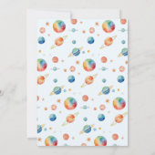 女子宇宙ロケット誕生日カード カード (裏面)